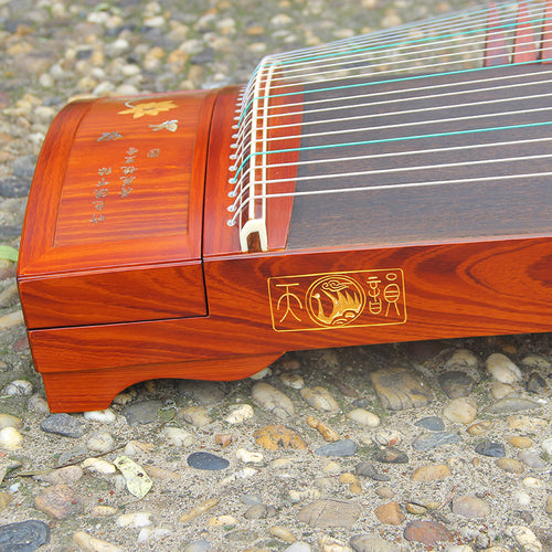 Rosewood shell carving Yun Shui Chan Xin guzheng