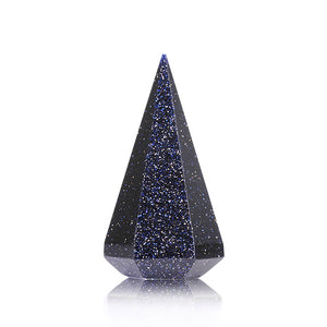 Natur crystal blue sand stone Six pyramid