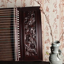 Load image into Gallery viewer, Red Sandalwood woodcarving Jiu Zhou Long Yin guzheng