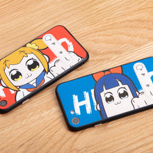Load image into Gallery viewer, Absolute cute zone Pop sub and Pipi animation surrounding apple X/ 6/6s / 7/7p / 8/8p stand mobile phone case