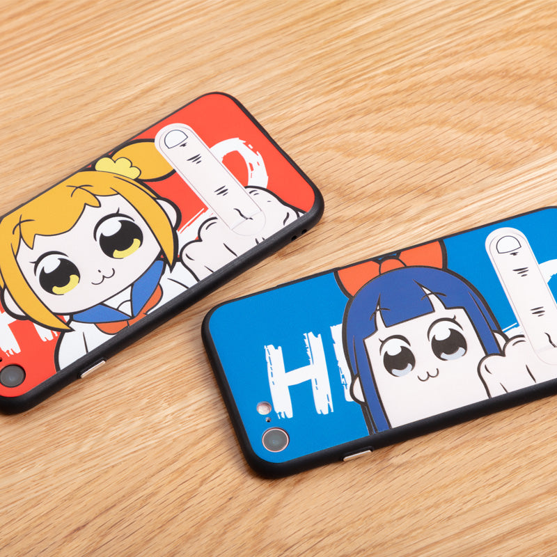 Absolute cute zone Pop sub and Pipi animation surrounding apple X/ 6/6s / 7/7p / 8/8p stand mobile phone case