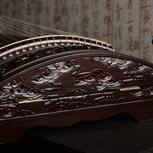 Red Sandalwood woodcarving Jiu Zhou Long Yin guzheng