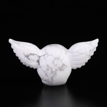 Load image into Gallery viewer, white turquoise skull with wings