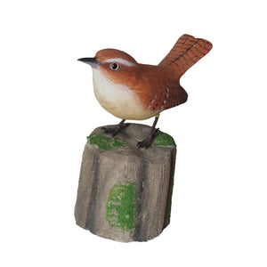 Color-painted woodcarving bird